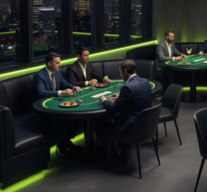 Stół pokerowy w nowoczesnym urban lounge w Polsce