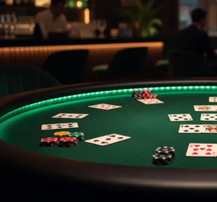Wieczór pokerowy przy profesjonalnym stole w E.W.T
