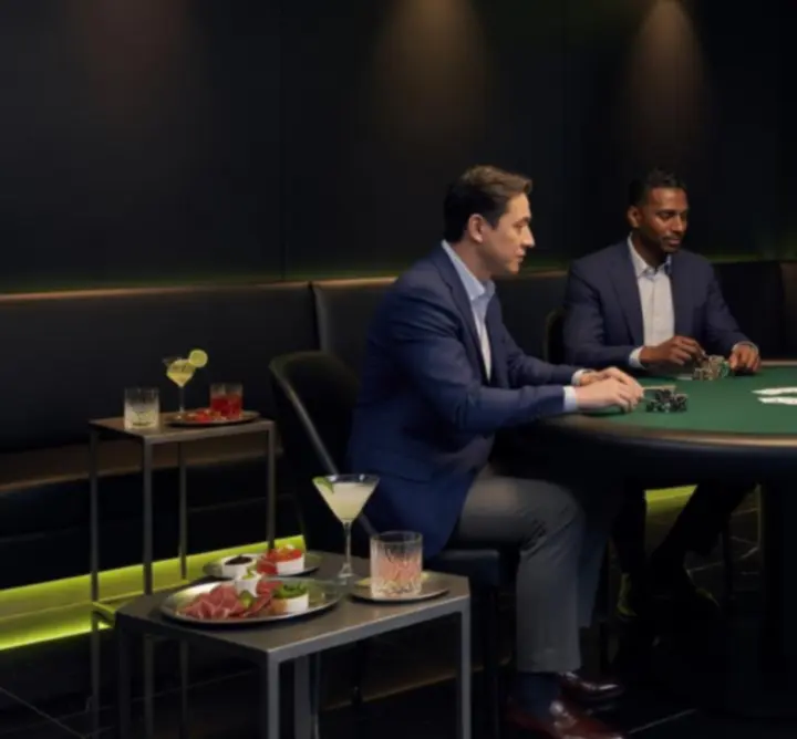 Prywatne przyjęcie z pokerem w eleganckiej strefie lounge